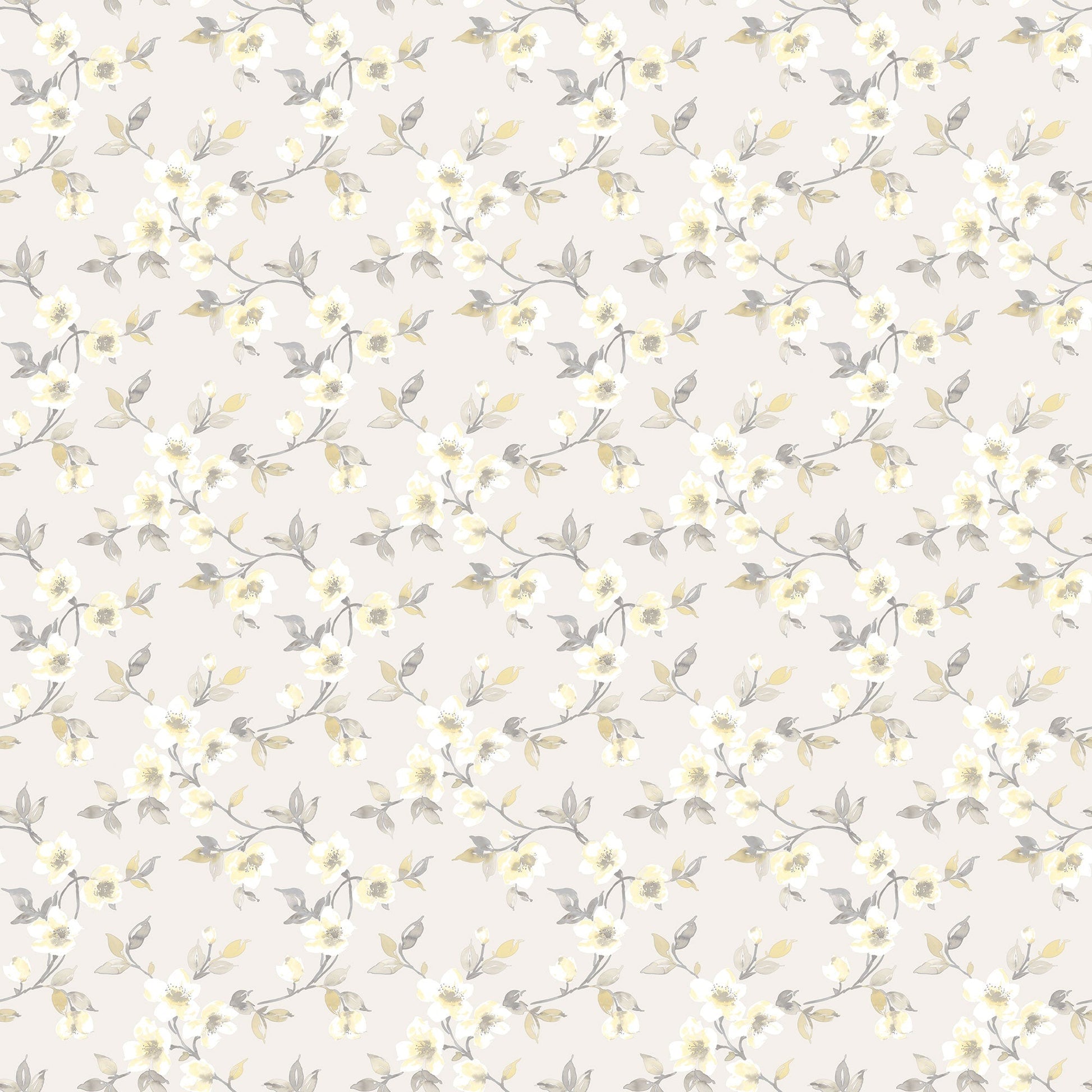 Secret Garden Anemone Mini Wallpaper - Grey / Yellow - Galerie - G78486 - Premier Wallcovering