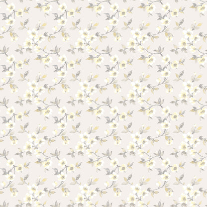 Secret Garden Anemone Mini Wallpaper - Grey / Yellow - Galerie - G78486 - Premier Wallcovering