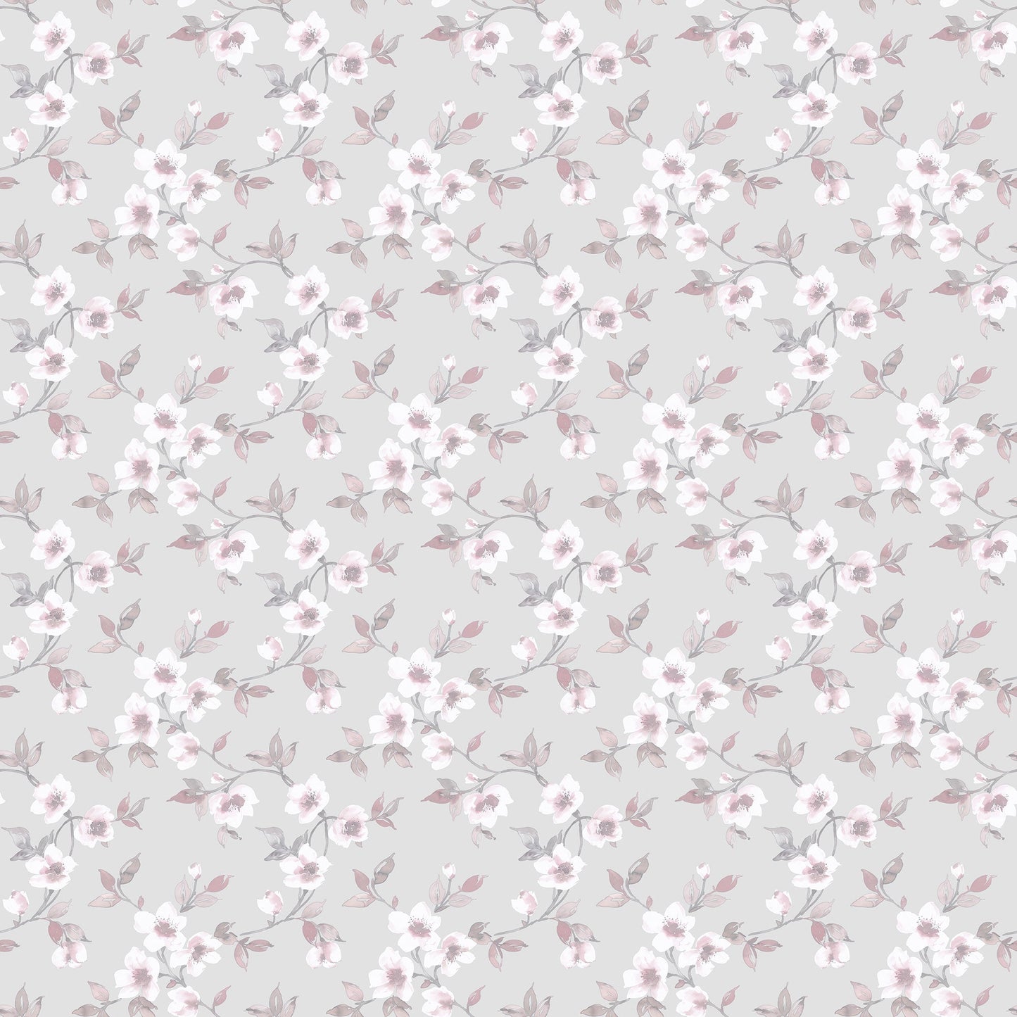 Secret Garden Anemone Mini Wallpaper - Grey / Pink / Grey - Galerie - G78485 - Premier Wallcovering