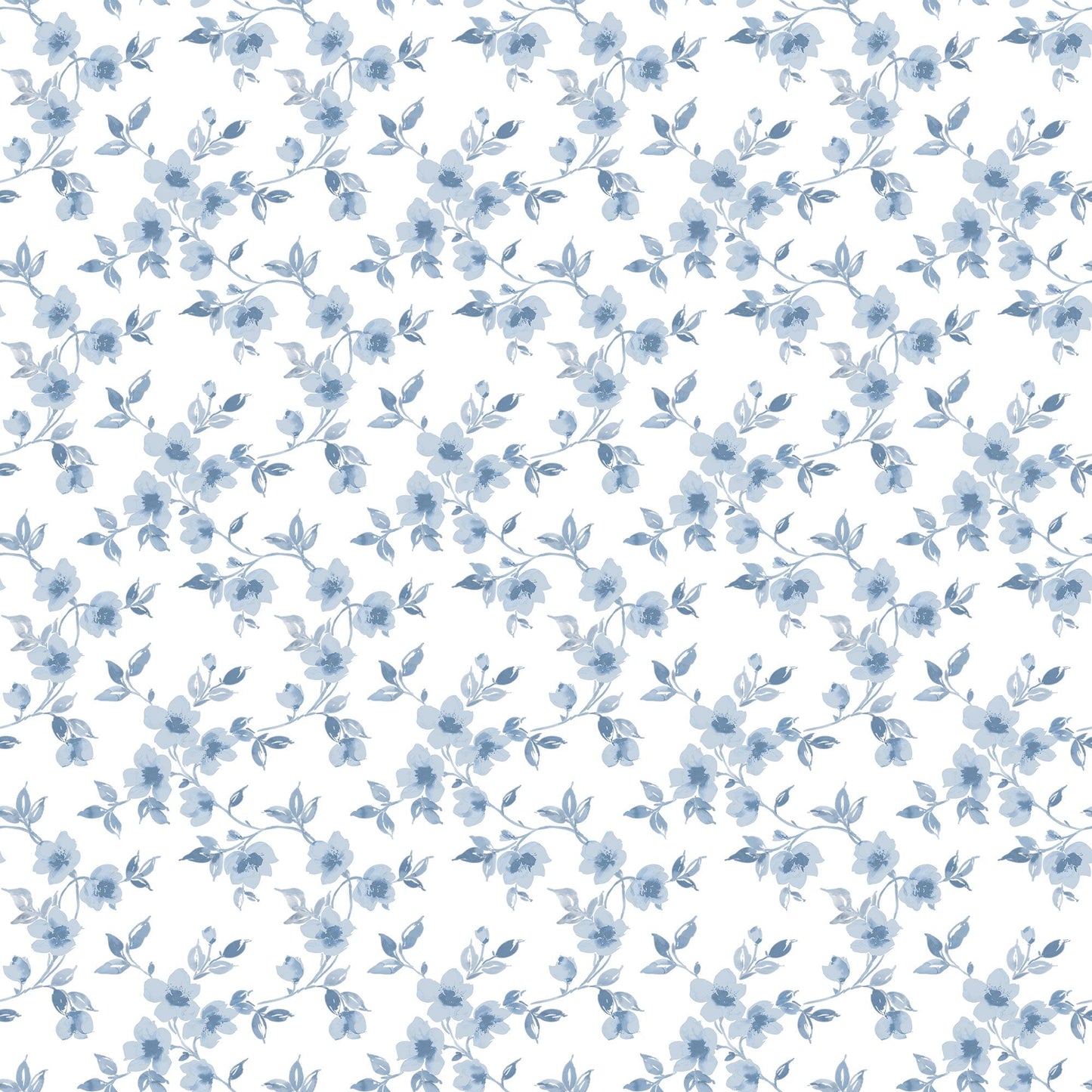 Secret Garden Anemone Mini Wallpaper - Blues / White - Galerie - G78481 - Premier Wallcovering
