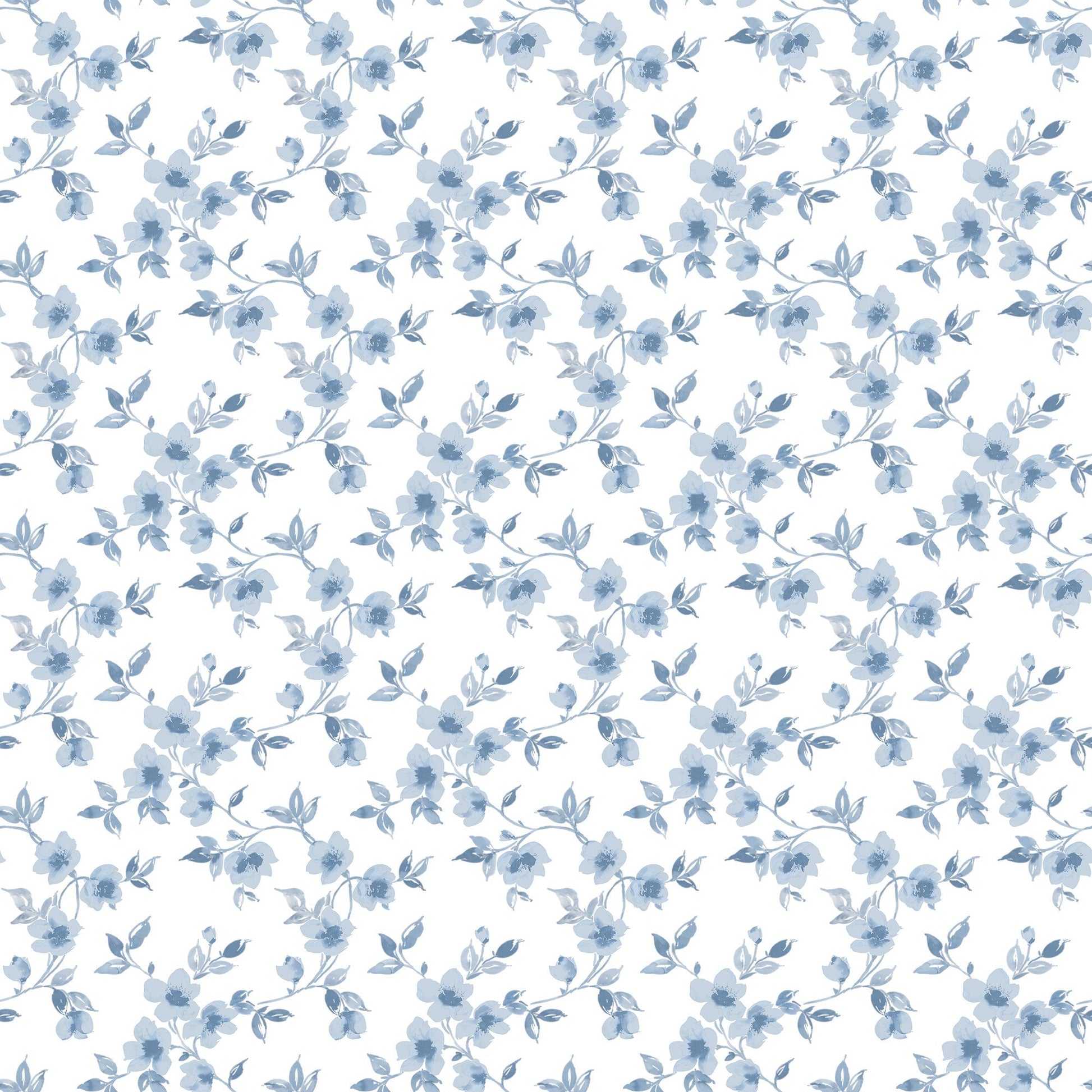 Secret Garden Anemone Mini Wallpaper - Blues / White - Galerie - G78481 - Premier Wallcovering