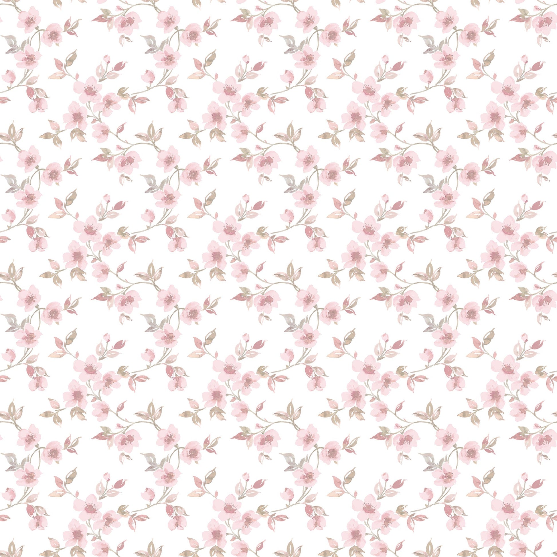 Secret Garden Anemone Mini Wallpaper - Dusty Pink / Taupe - Galerie - G78484 - Premier Wallcovering