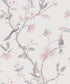 Secret Garden Classic Bird Trail Wallpaper - Grey / Pink / Grey - Galerie - G78491 - Premier Wallcovering
