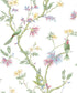 Secret Garden Classic Bird Trail Wallpaper - Green / Pink - Galerie - G78490 - Premier Wallcovering