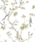 Secret Garden Classic Bird Trail Wallpaper - Grey / Green / Beige / White - Galerie - G78492 - Premier Wallcovering
