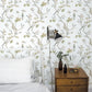 Secret Garden Classic Bird Trail Wallpaper - Grey / Green / Beige / White - Galerie - G78492 - Premier Wallcovering