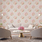 Secret Garden Classic Bouquet Wallpaper - Taupe / Raspberry / Green - Galerie - G78501 - Premier Wallcovering