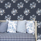 Secret Garden Classic Bouquet Wallpaper - Navy / Blue - Galerie - G78498 - Premier Wallcovering