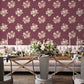 Secret Garden Classic Bouquet Wallpaper - Cranberry / Pink / Green - Galerie - G78496 - Premier Wallcovering