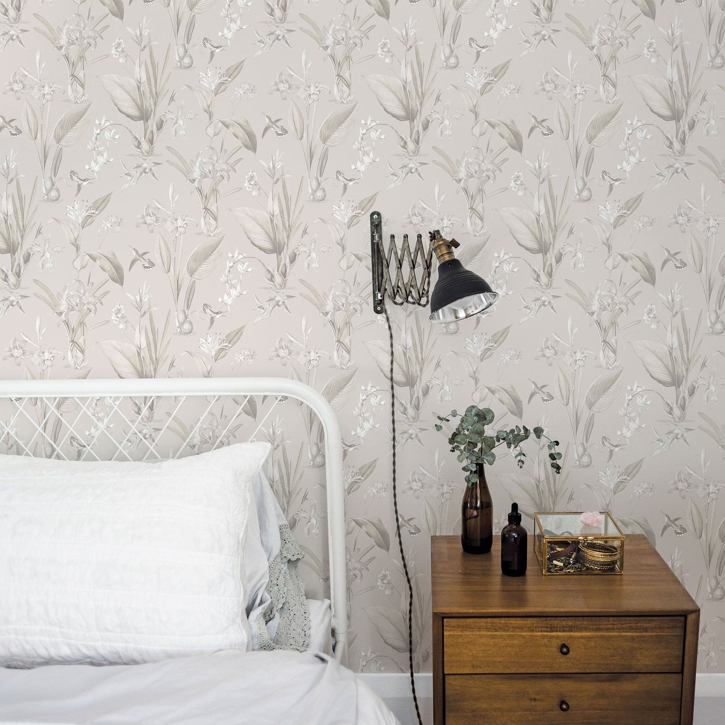 Secret Garden Cottage Botanical Wallpaper - Beiges / Grey - Galerie - G78503 - Premier Wallcovering