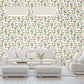 Secret Garden Cottage Botanical Wallpaper - Fresh Green / Red - Galerie - G78505 - Premier Wallcovering