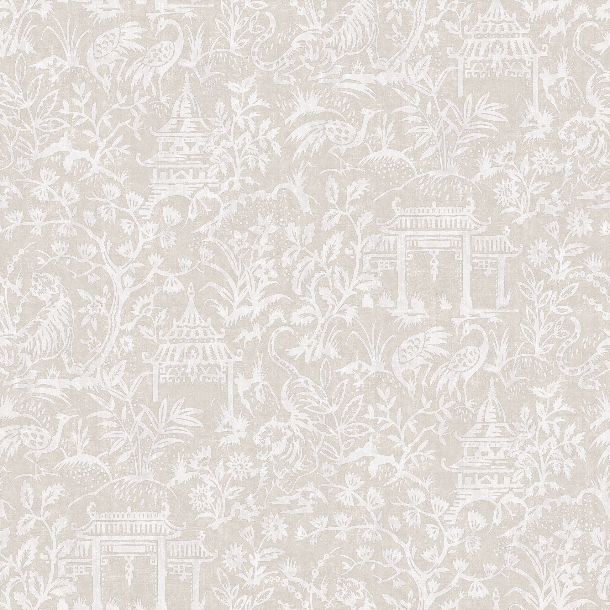Secret Garden Garden Toile Wallpaper - Taupe - Galerie - G78512 - Premier Wallcovering