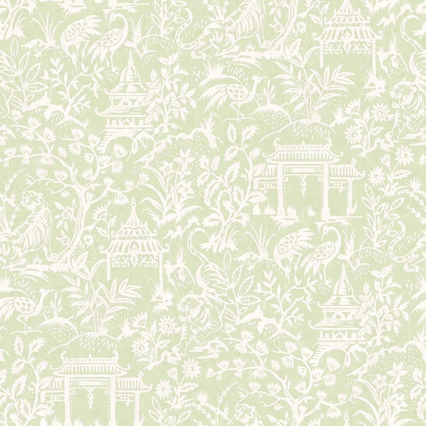 Secret Garden Garden Toile Wallpaper - Green - Galerie - G78509 - Premier Wallcovering