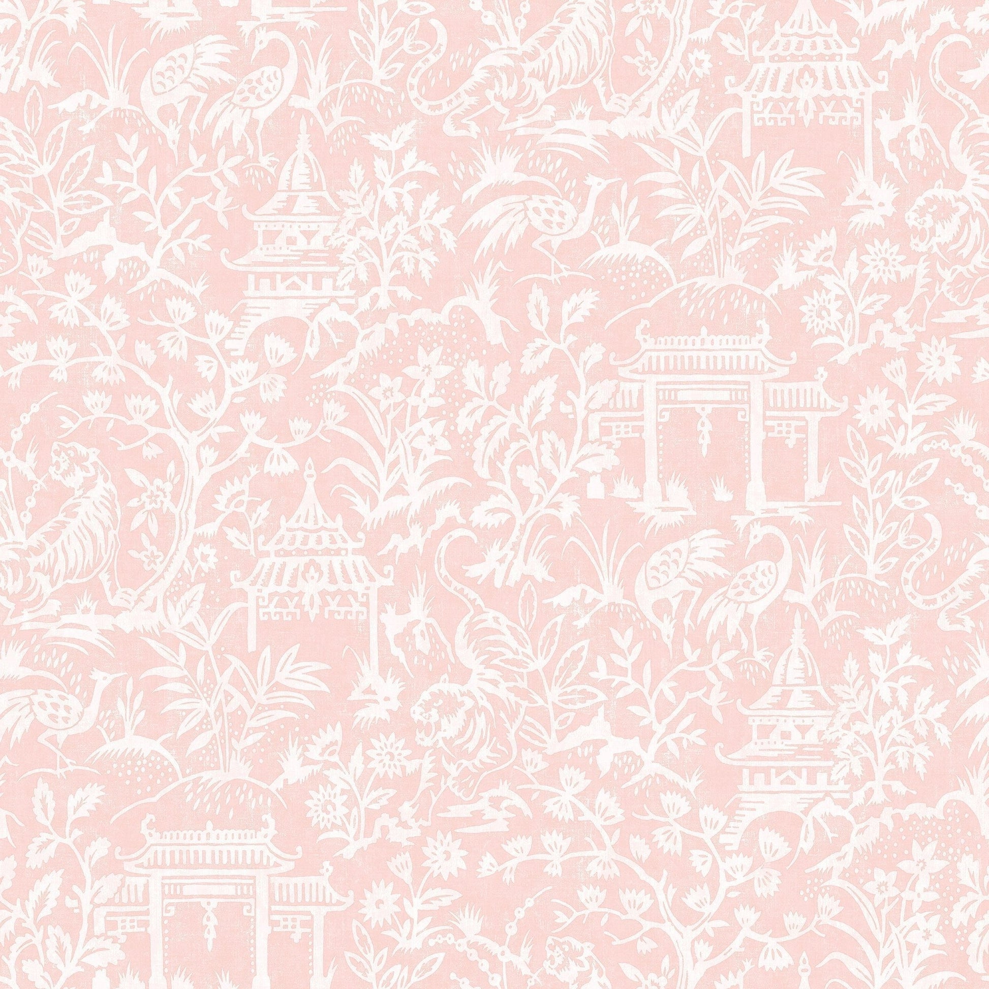 Secret Garden Garden Toile Wallpaper - Pink - Galerie - G78511 - Premier Wallcovering