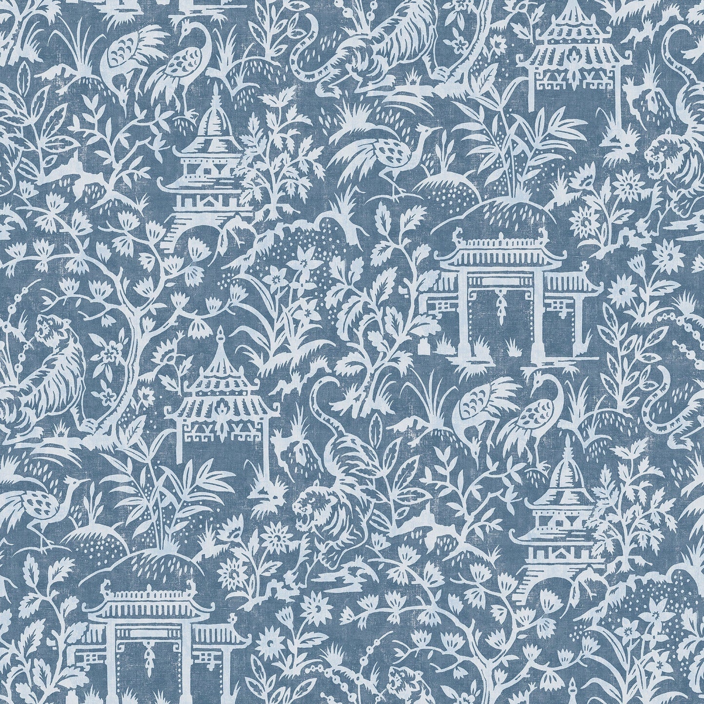 Secret Garden Garden Toile Wallpaper - Blue - Galerie - G78508 - Premier Wallcovering