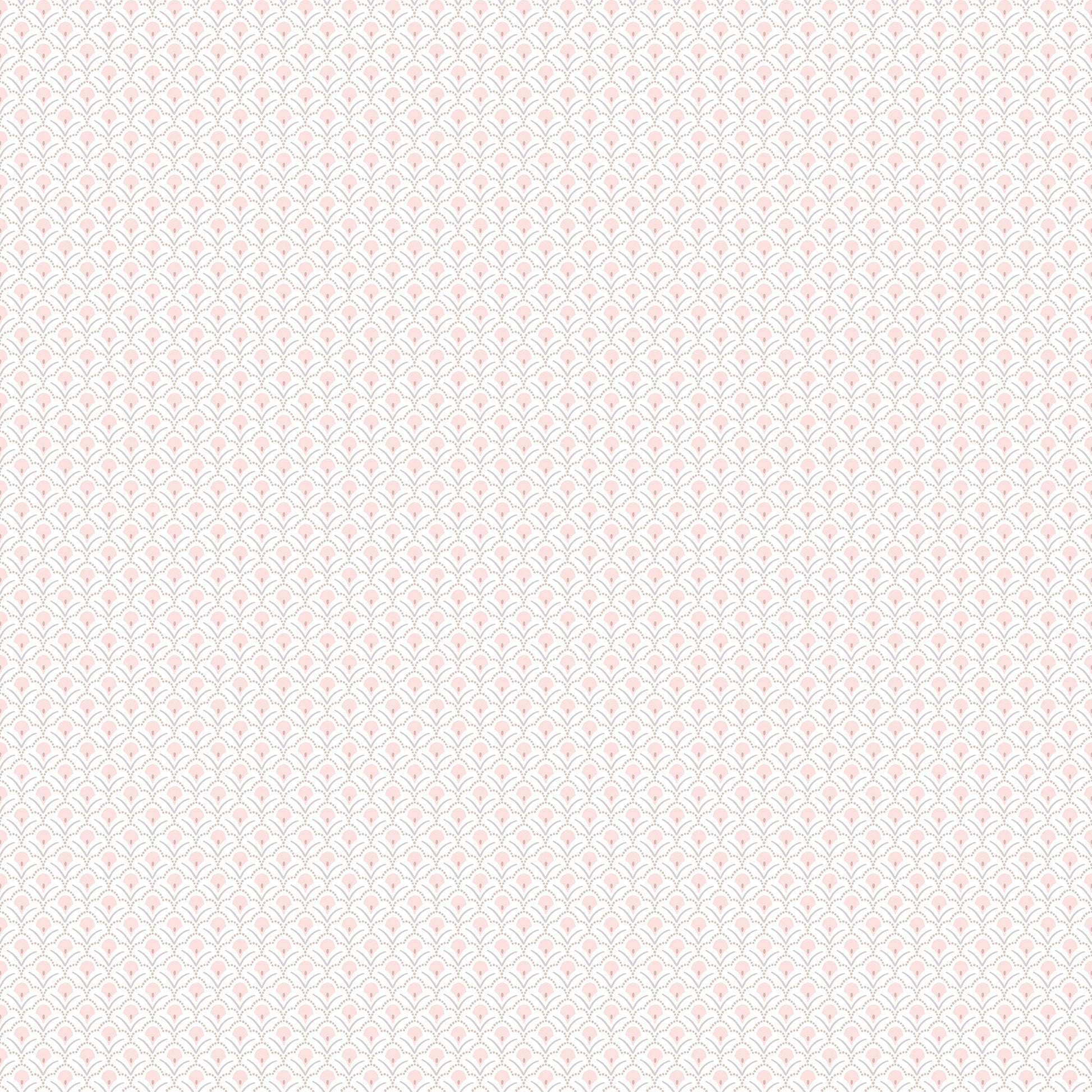 Secret Garden Secret Scallop Wallpaper - Pink / Grey - Galerie - G78515 - Premier Wallcovering