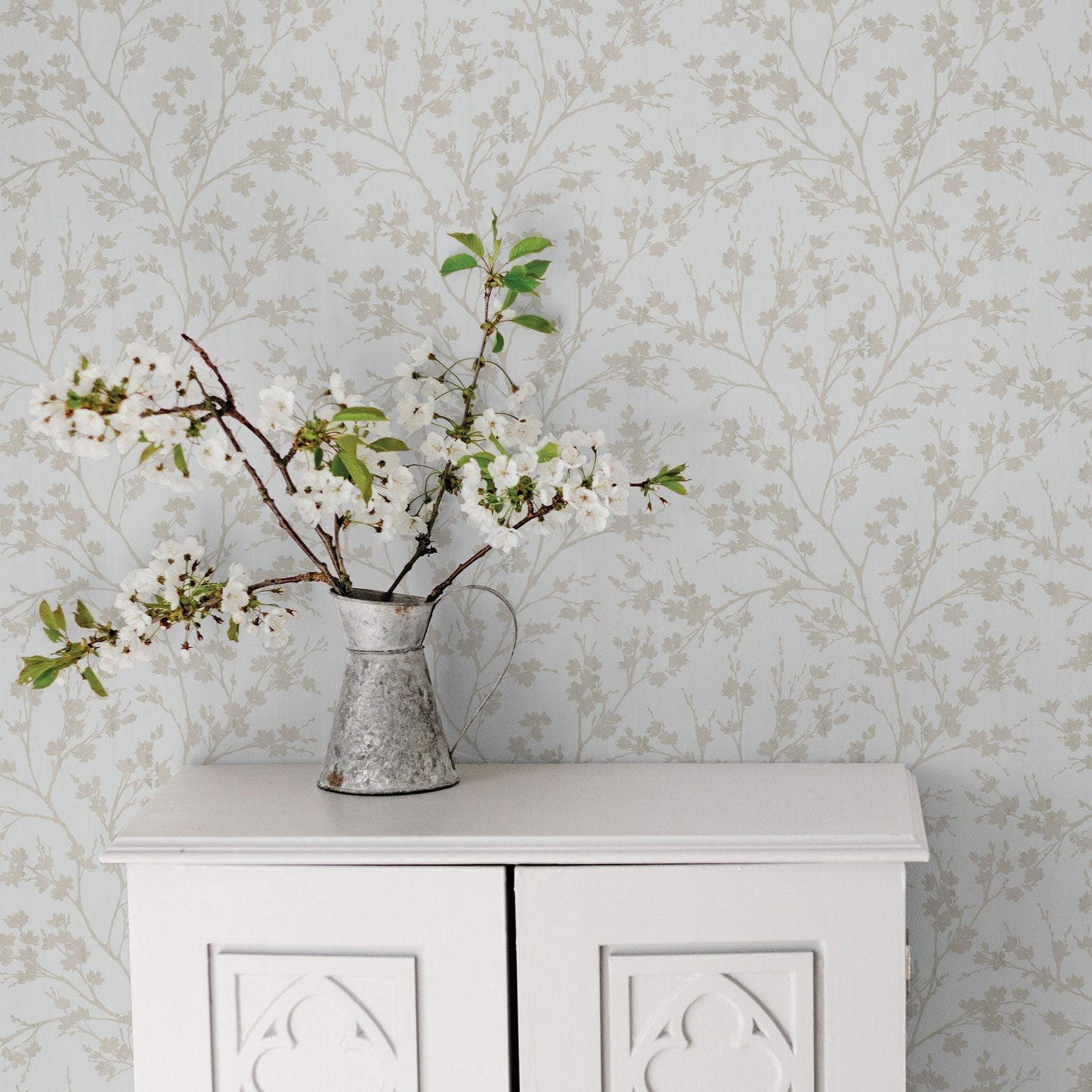 Secret Garden Wispy Branches Wallpaper - Beiges / White - Galerie - G78530 - Premier Wallcovering
