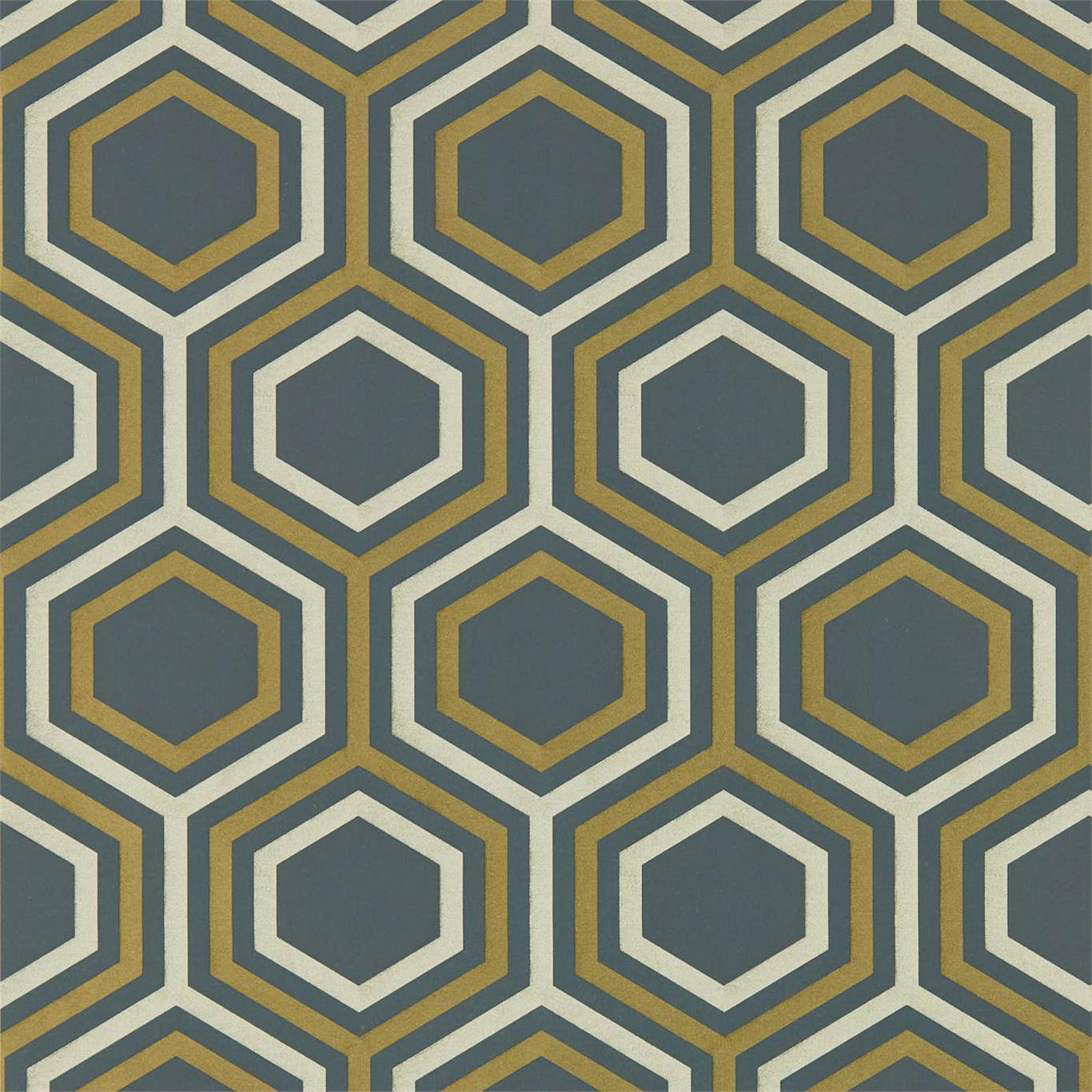Selo Wallpaper - Ebony/Gold - Harlequin - HSAW112149