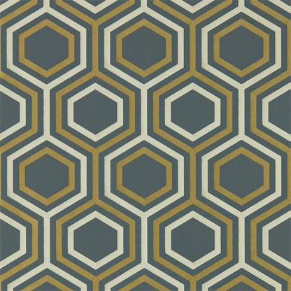 Selo Wallpaper - Ebony/Gold - Harlequin - HSAW112149