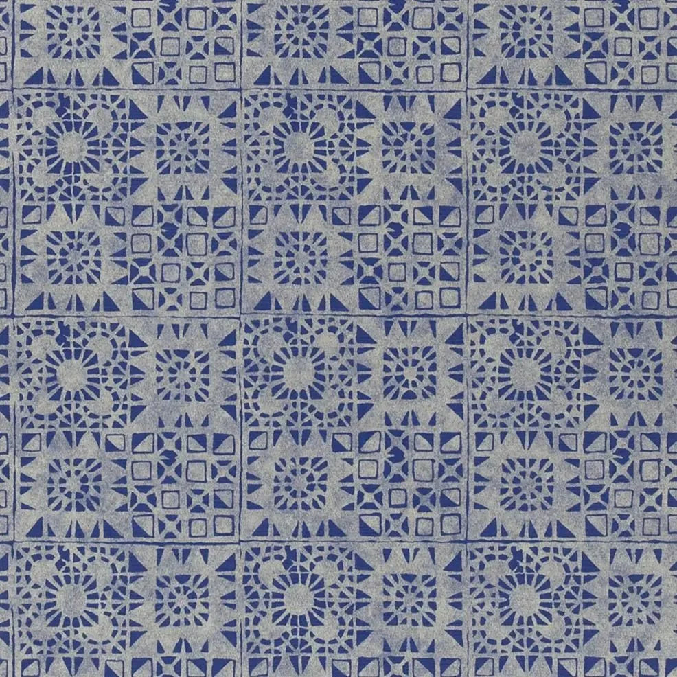 Serego Wallpaper - Cobalt - P605/09 - Designers Guild