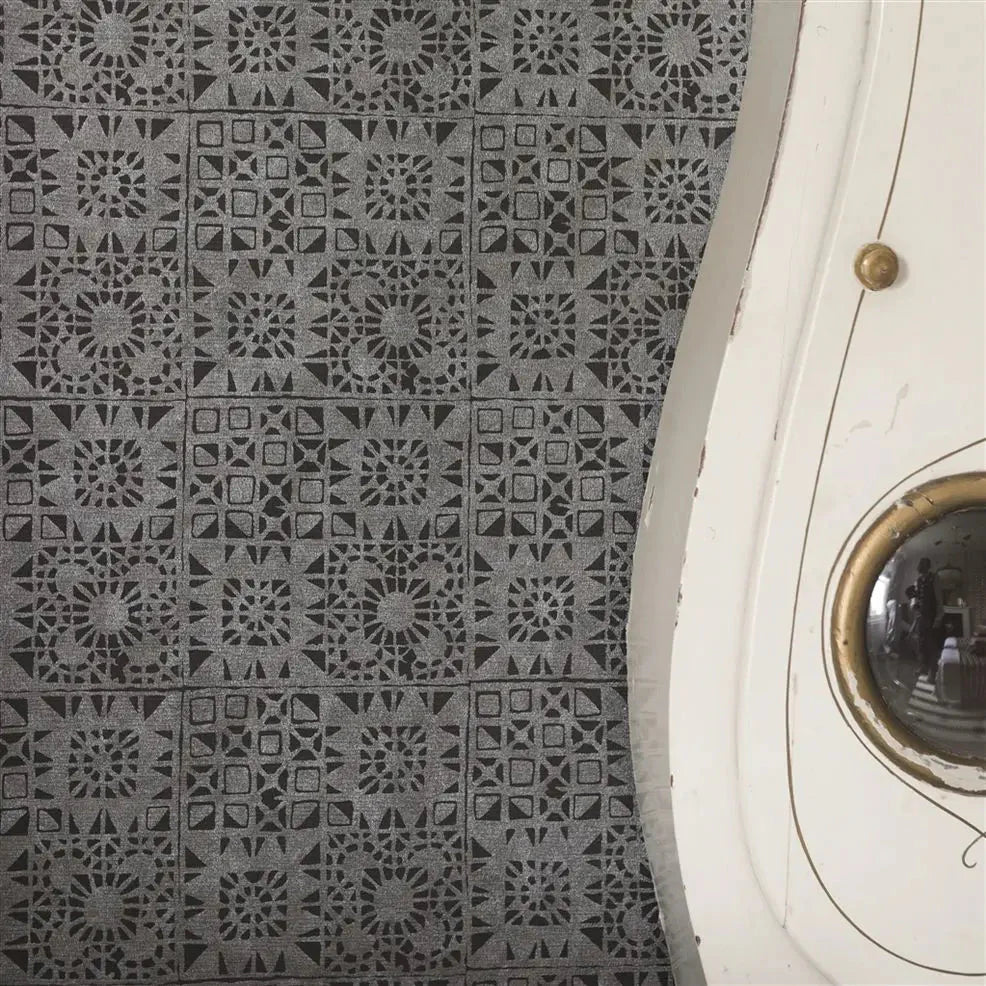 Serego Wallpaper - Noir - P605/06 - Designers Guild