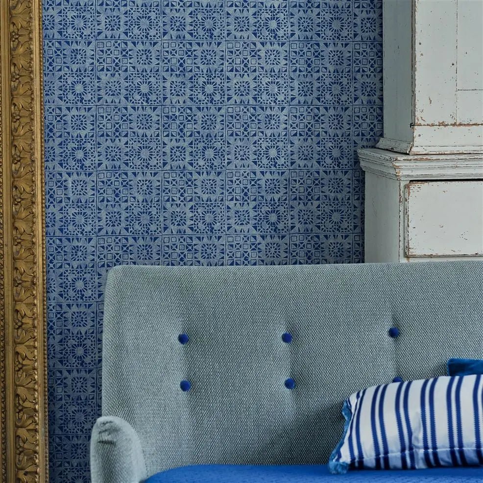 Serego Wallpaper - Cobalt - P605/09 - Designers Guild