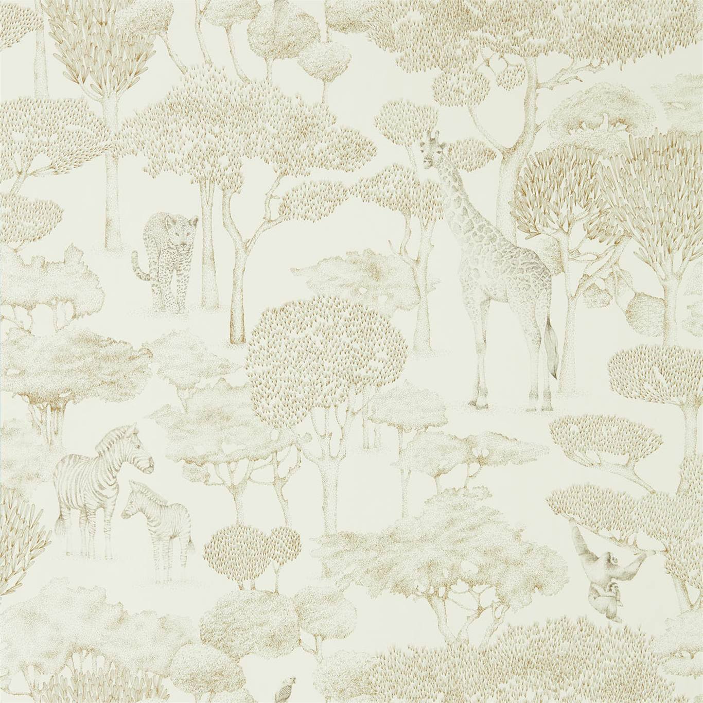 Shamwari Wallpaper - Chalk/Gold - Harlequin - HMIW112244 - Premier Wallcovering