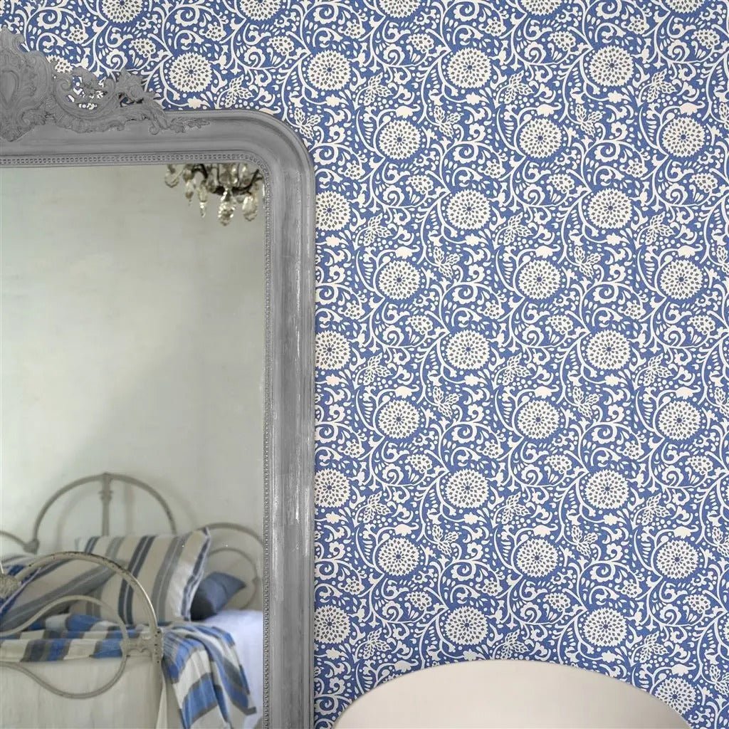 Shaqui Wallpaper - Cobalt - PDG1147/07 - Designers Guild