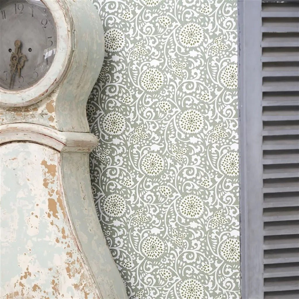 Shaqui Wallpaper - Vintage Green - PDG1147/05 - Designers Guild