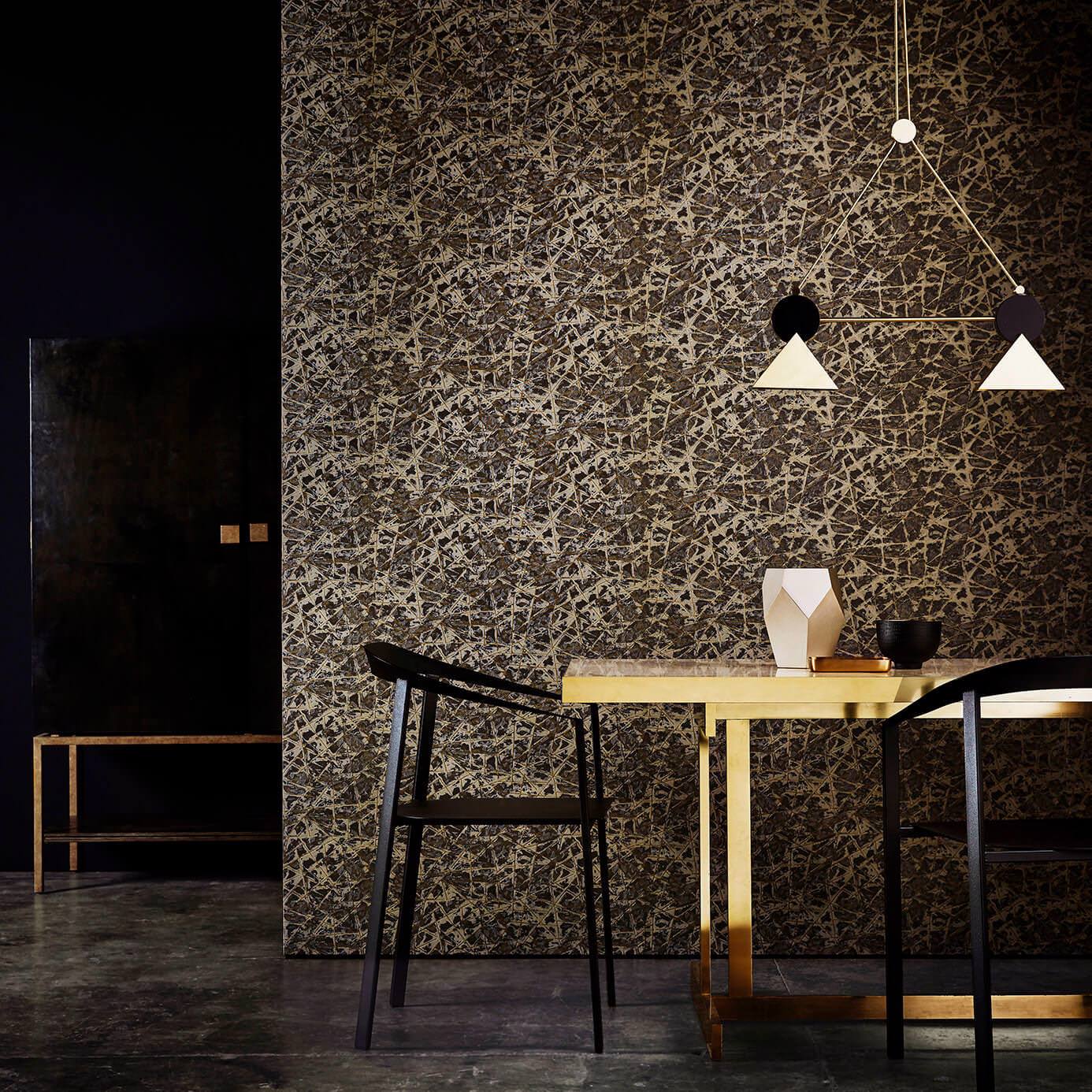 Shatter Wallpaper - Gold/Zinc - EANV111851 - Harlequin - Premier Wallcovering