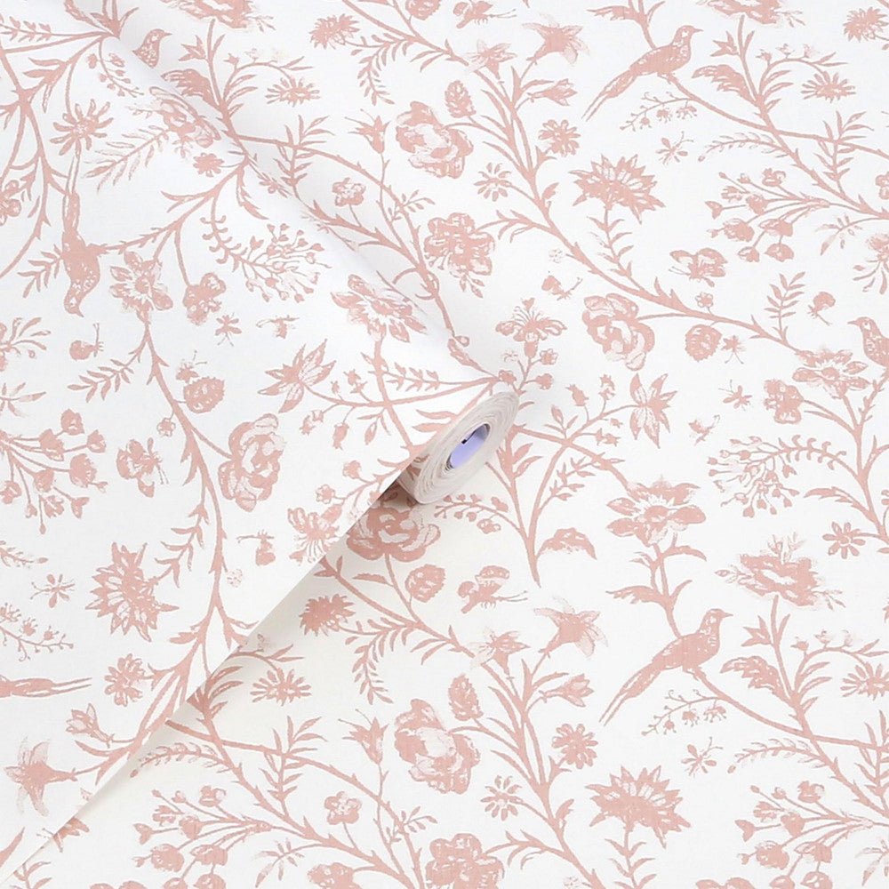 Shepherd's Purse Wallpaper - Dark Blush - Laura Ashley - 130108 - Premier Wallcovering