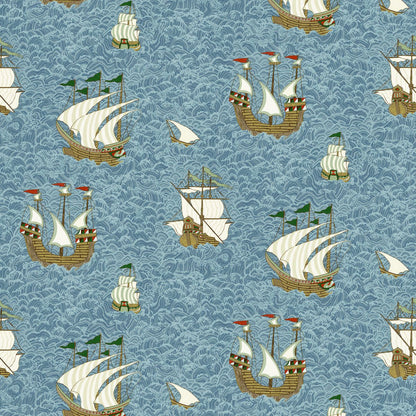 Ships Wallpaper - Sea Blue - Josephine Munsey - JMW-103311 - Premier Wallcovering