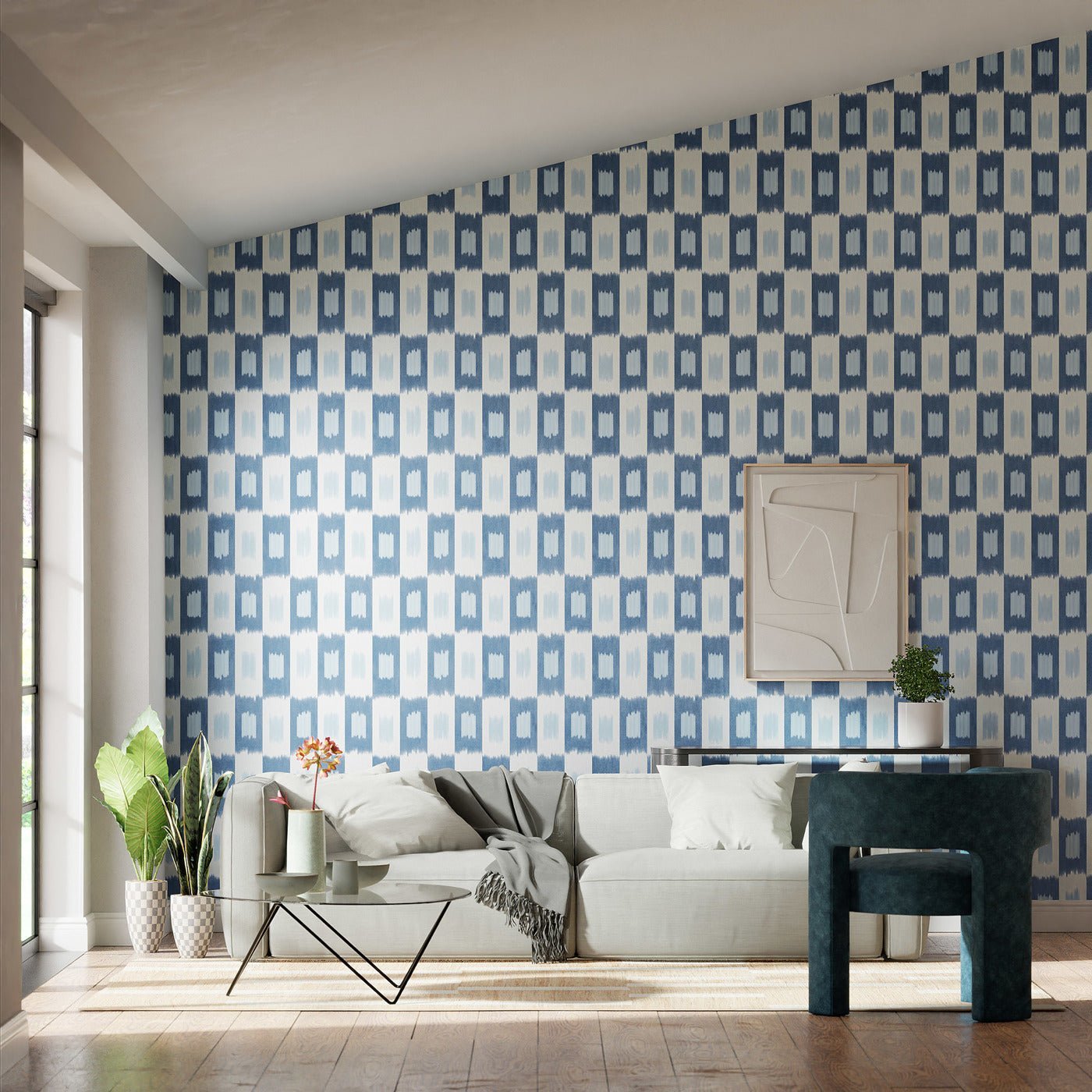 Shiruku Wallpaper - Wild Water/Azul/Exhale - HQN3112922 - Harlequin - Premier Wallcovering