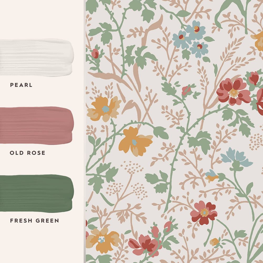 Shropshire Posy Wallpaper - Antique Pink - Laura Ashley - 121082 - Premier Wallcovering