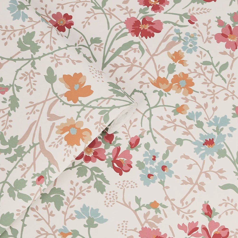 Shropshire Posy Wallpaper - Antique Pink - Laura Ashley - 121082 - Premier Wallcovering