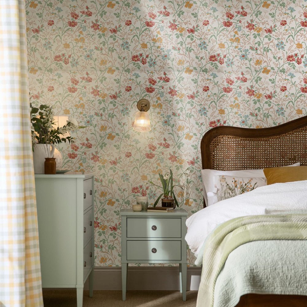 Shropshire Posy Wallpaper - Antique Pink - Laura Ashley - 121082 - Premier Wallcovering