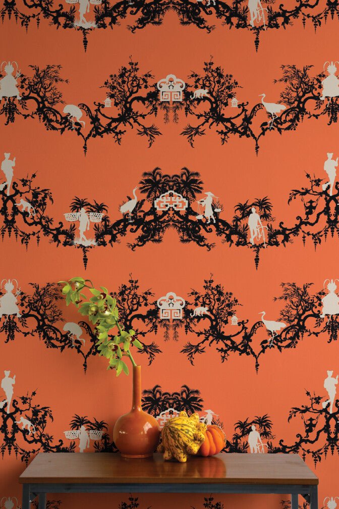 Shuiping De Pillement Superwide Wallpaper - Orange - Timorous Beasties - SWP/SHUP/03 - Premier Wallcovering