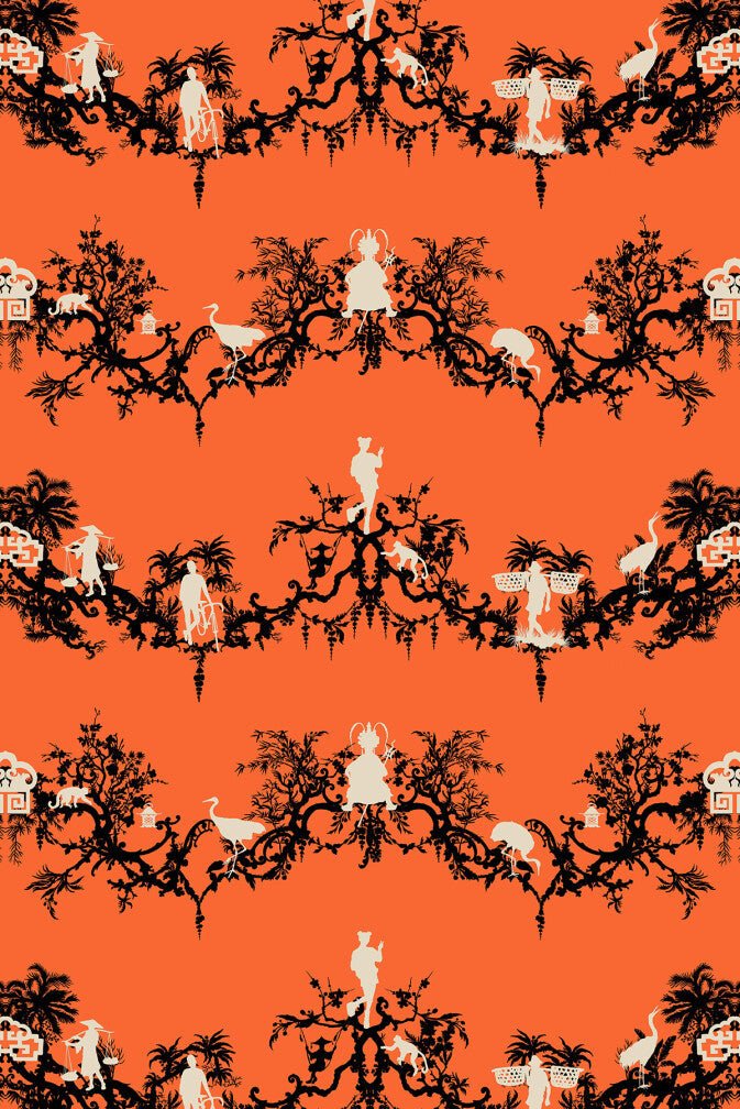 Shuiping De Pillement Superwide Wallpaper - Orange - Timorous Beasties - SWP/SHUP/03 - Premier Wallcovering