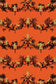 Shuiping De Pillement Velvet Fabric - Black & Pale Gold on Orange - Timorous Beasties - SHUP/8906/06 - Premier Wallcovering