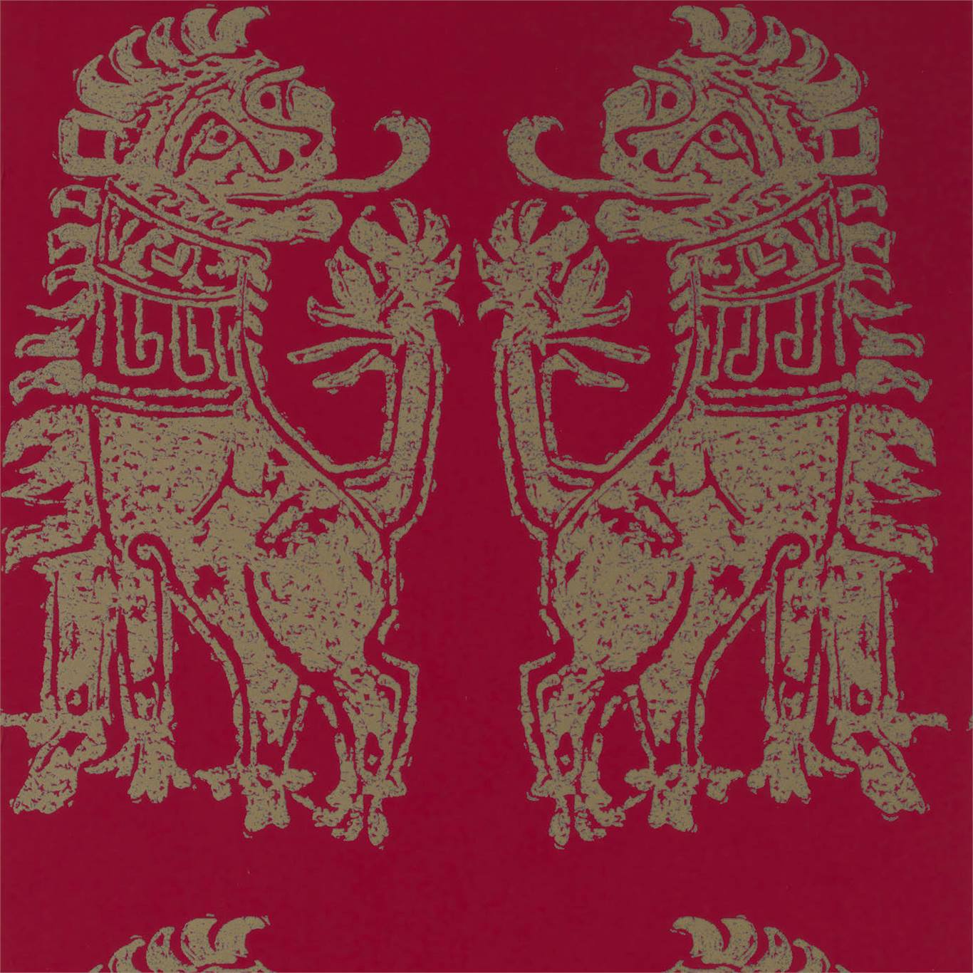 Sicilian Lion Wallpaper - Cinnabar/Bronze - ZPLW312978 - Zoffany