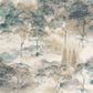 Sila Riverside Wallpaper - Beige Mastic And Bleu Paon - Casadeco - 89556174 - Premier Wallcovering