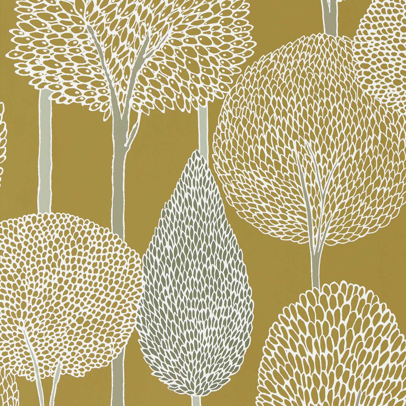 Silhouette Wallpaper - Ochre/Taupe - Harlequin - HRTW113140