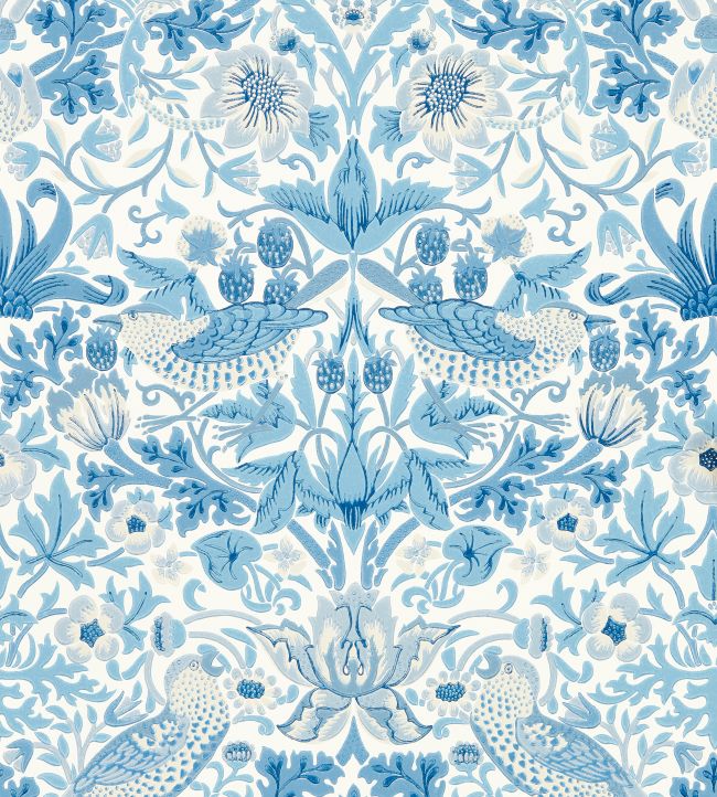 Simply Strawberry Thief Wallpaper - Woad - 217058 - Morris & Co - Premier Wallcovering