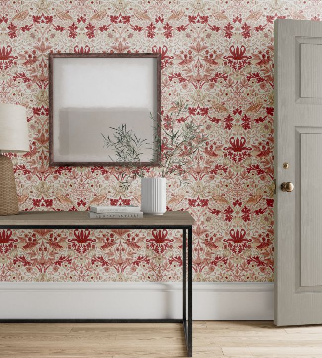 Simply Strawberry Thief Wallpaper - Madder - 217059 - Morris & Co - Premier Wallcovering