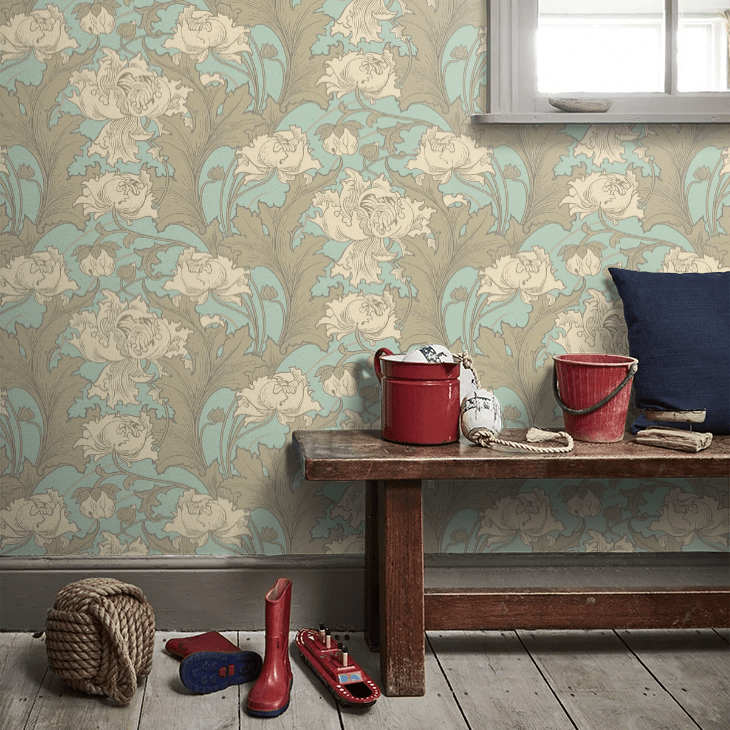 Siri Wallpaper - Beige and Green - Boråstapeter - 4538 - Premier Wallcovering