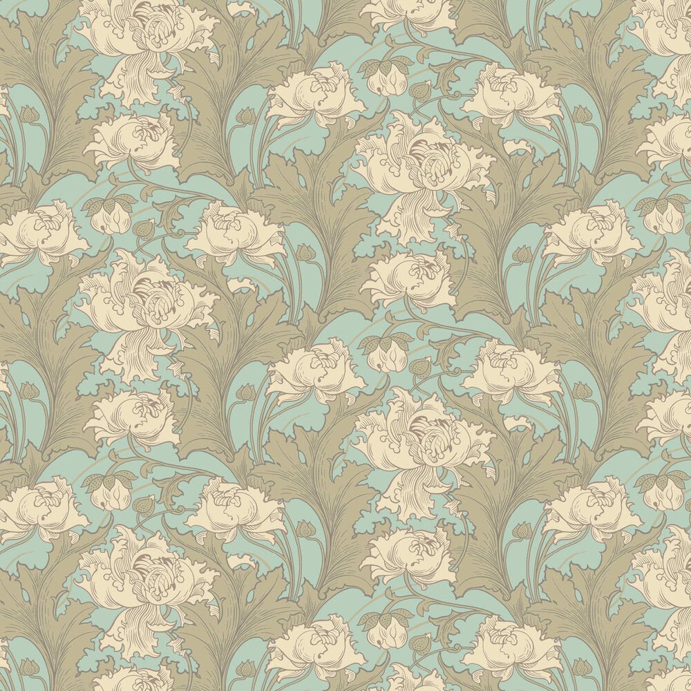 Siri Wallpaper - Beige and Green - Boråstapeter - 4538 - Premier Wallcovering