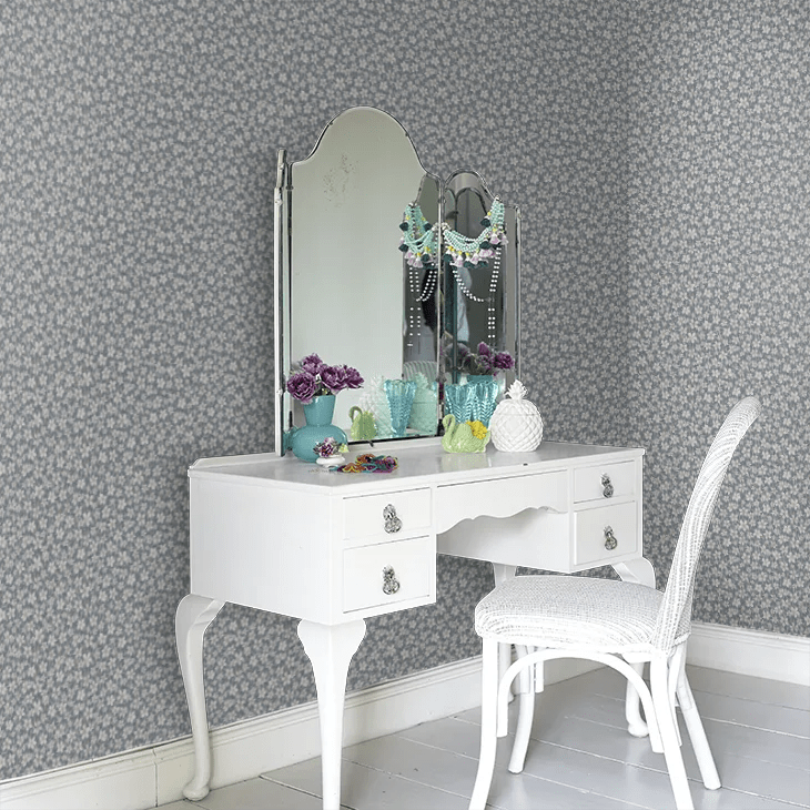 Skogsblomst Wallpaper - Dark Blue - Boråstapeter - 3266 - Premier Wallcovering