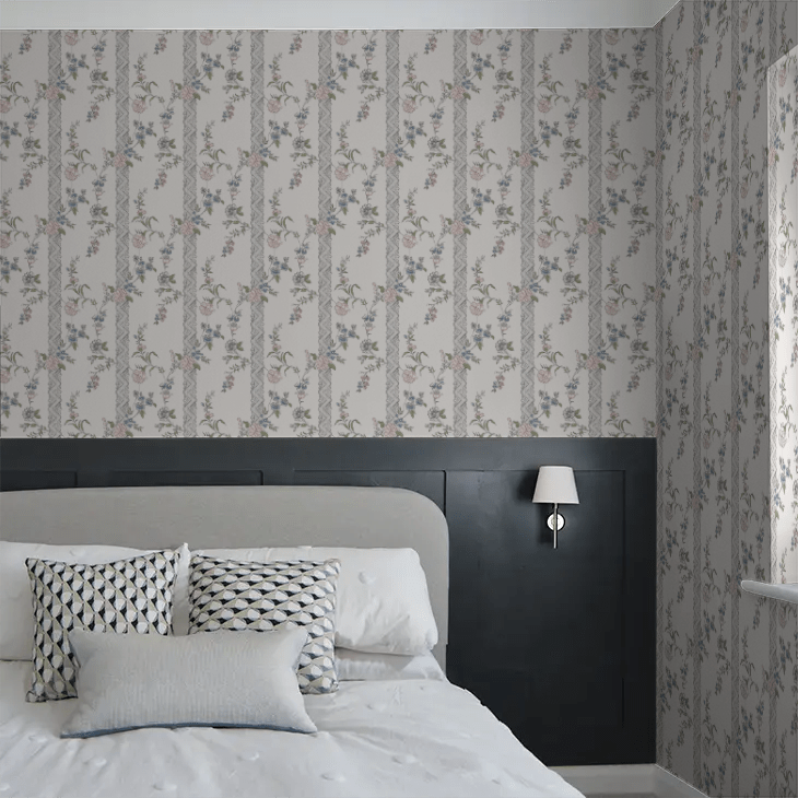 Slottsteatern Wallpaper - Blue / Pink - Boråstapeter - 4507 - Premier Wallcovering