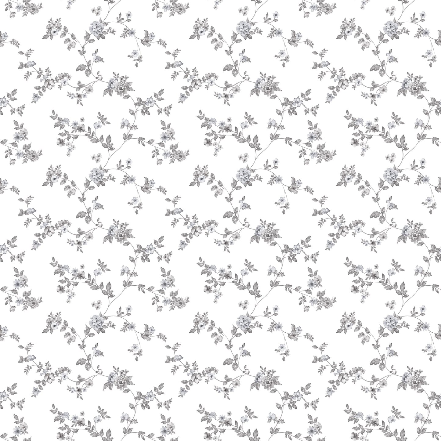 Small Prints Delicate Floral Wallpaper - Black / Greys - Galerie - G56646 - Premier Wallcovering