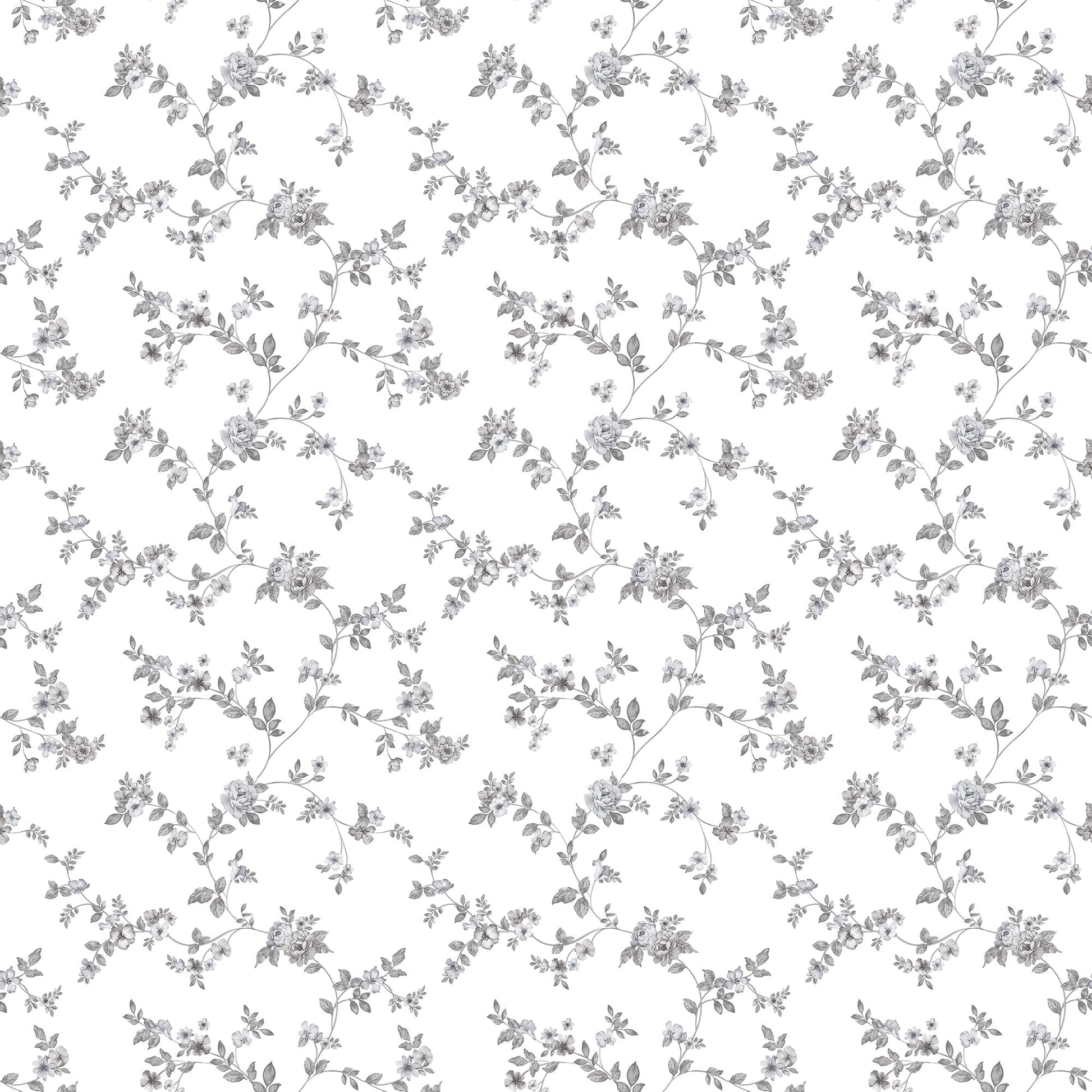 Small Prints Delicate Floral Wallpaper - Black / Greys - Galerie - G56646 - Premier Wallcovering